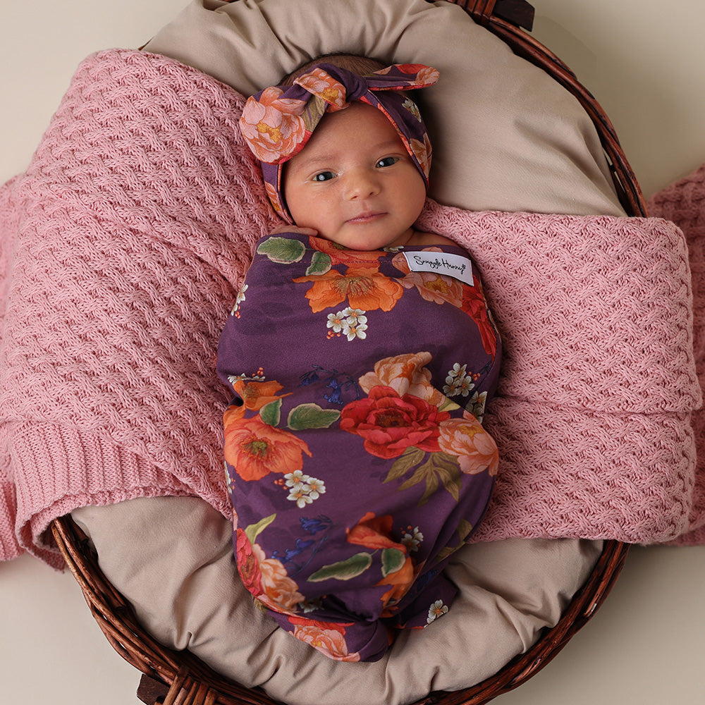 Sienna Organic Snuggle Swaddle & Topknot Set - View 3