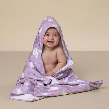 Swan Lake Organic Hooded Baby Towel | Snuggle Hunny