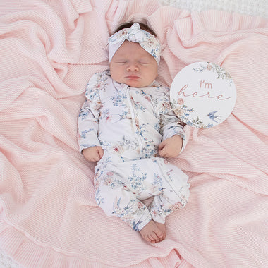 Sweet Swallows Organic Snugglesuit Convertible Romper with Frill | Snuggle Hunny