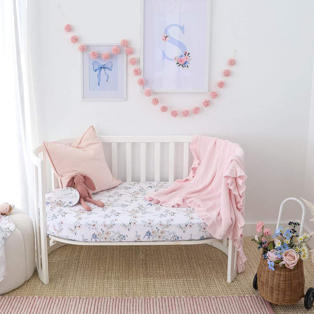 Sweet Swallows Organic Fitted Cot Sheet - View 4