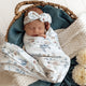 Sweet Swallows Organic Jersey Wrap & Topknot Set - Thumbnail 4