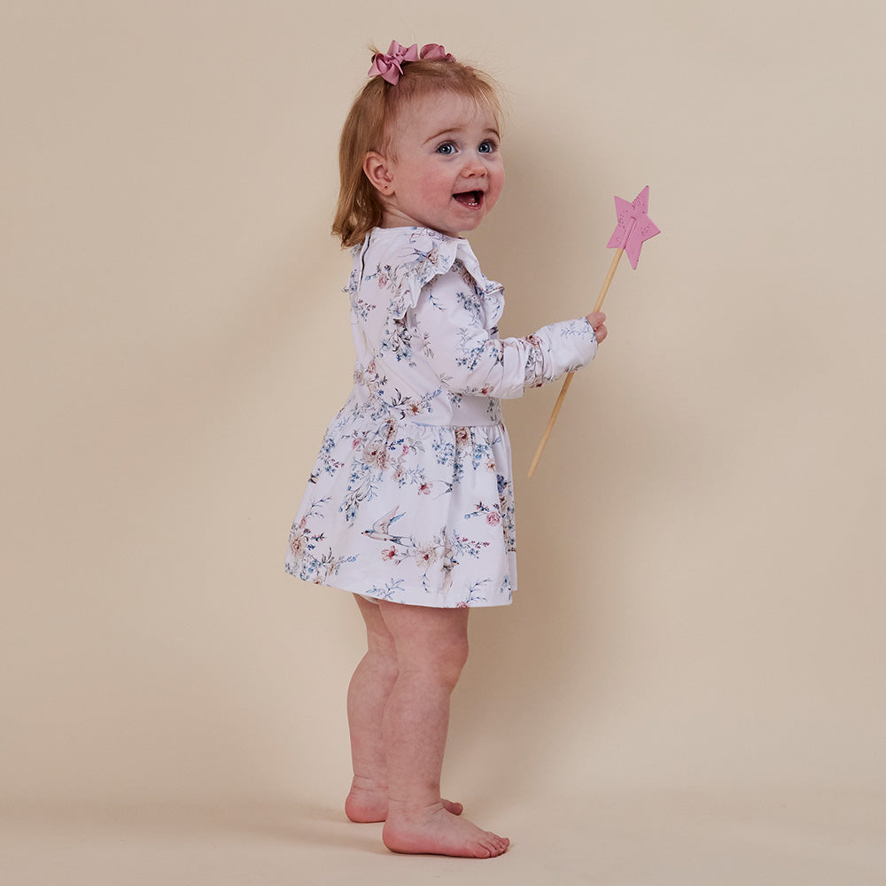 Sweet Swallows Long Sleeve Organic Dress - View 10