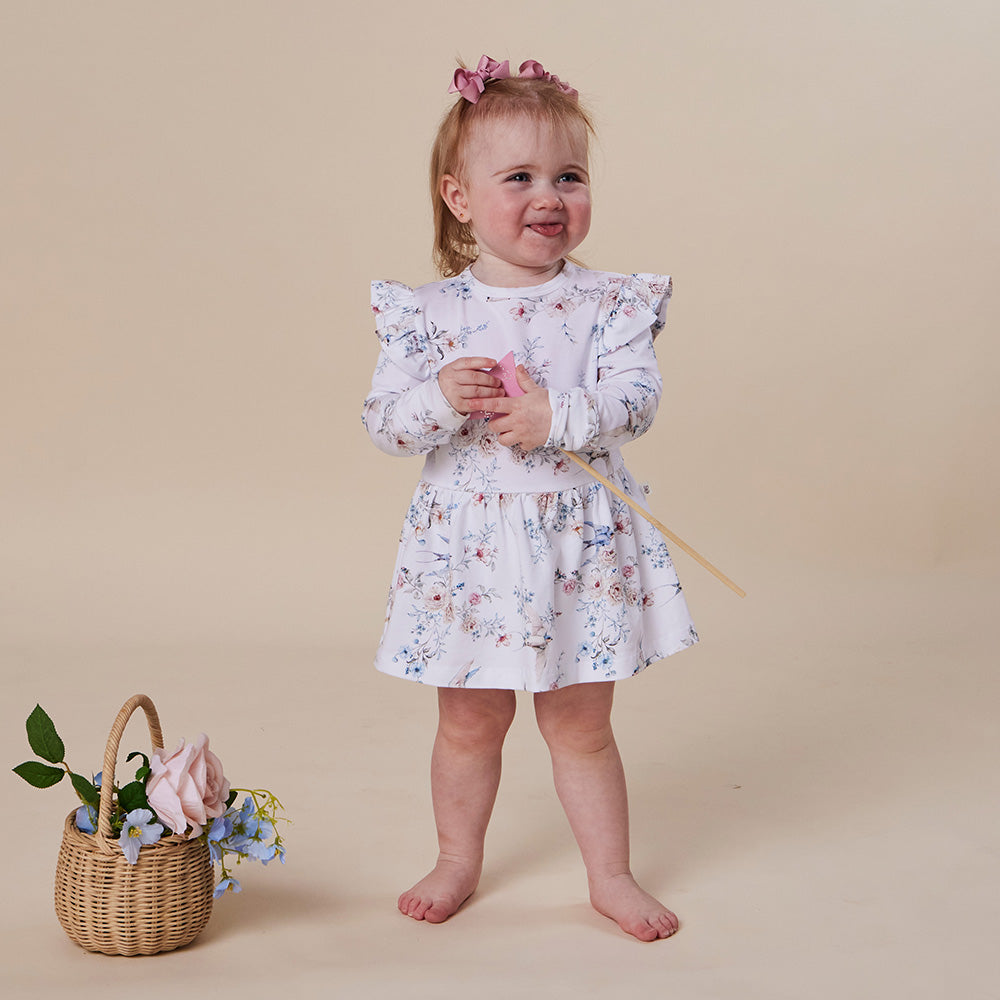 Sweet Swallows Long Sleeve Organic Dress - View 13