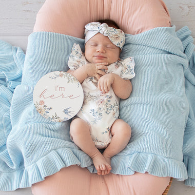 Sweet Swallows Short Sleeve Organic Bodysuit with Frill | Snuggle Hunny