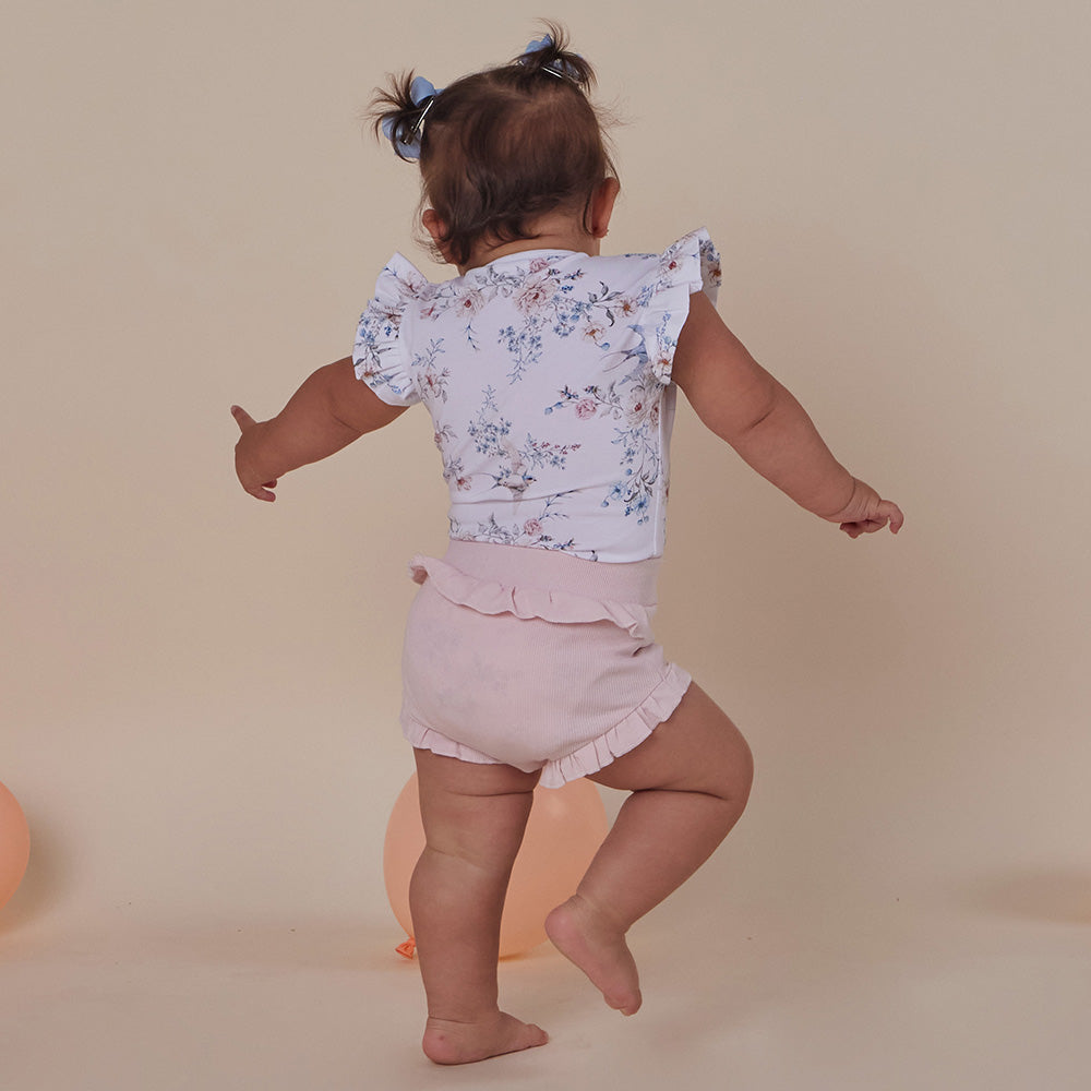 Sweet Swallows Short Sleeve Organic Bodysuit with Frill - View 8
