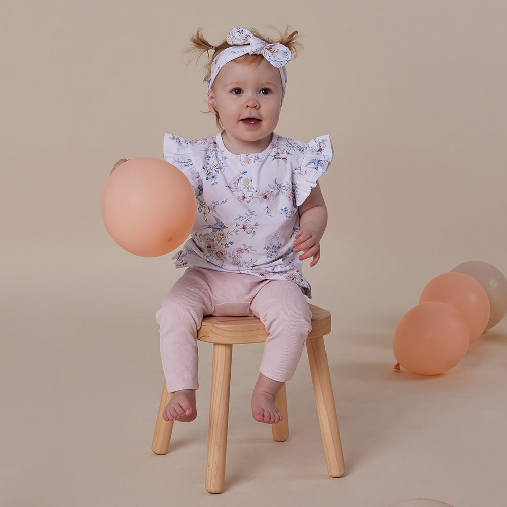 Sweet Swallows Organic Short Sleeve Top with Frill - View 10