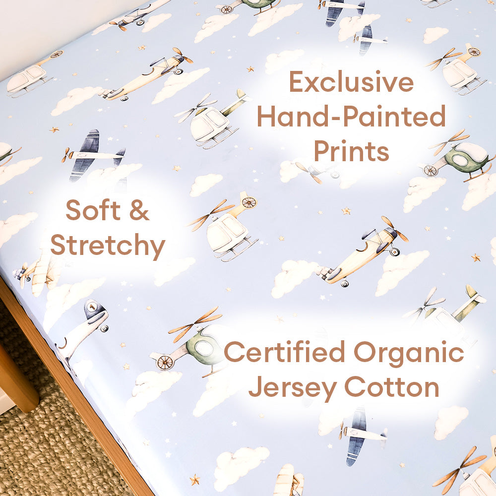 Taking Flight Organic Cotton Fitted Sheet - View 4
