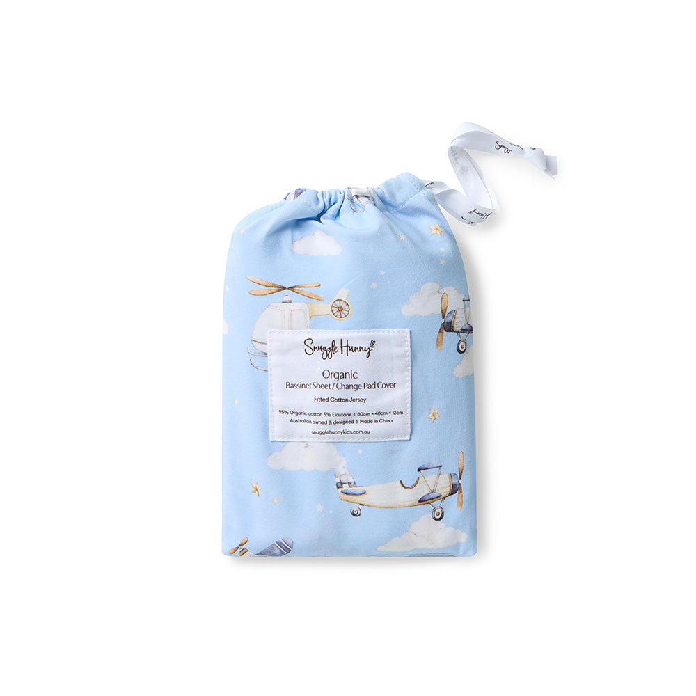 Taking Flight Organic Bassinet Sheet / Change Pad Cover - View 3