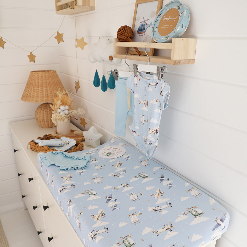 Taking Flight Organic Bassinet Sheet / Change Pad Cover - View 2