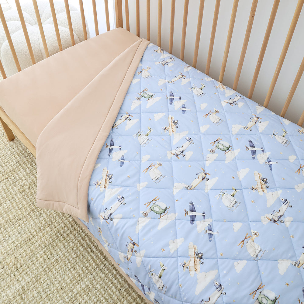 Taking Flight Organic Cotton Cot Comforter - View 1