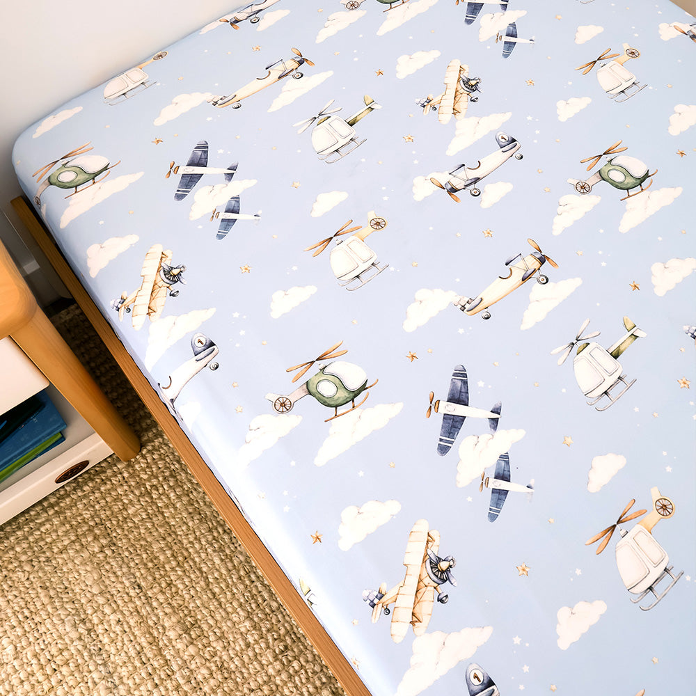 Taking Flight Organic Cotton Fitted Sheet - View 5