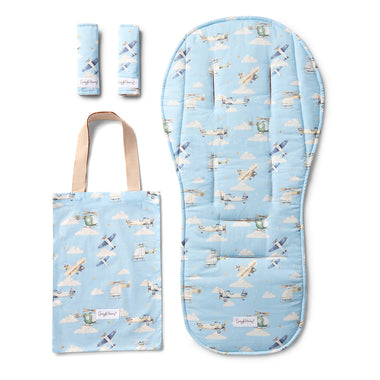 Taking Flight Reversible Pram Liner & Strap Cover Set | Snuggle Hunny