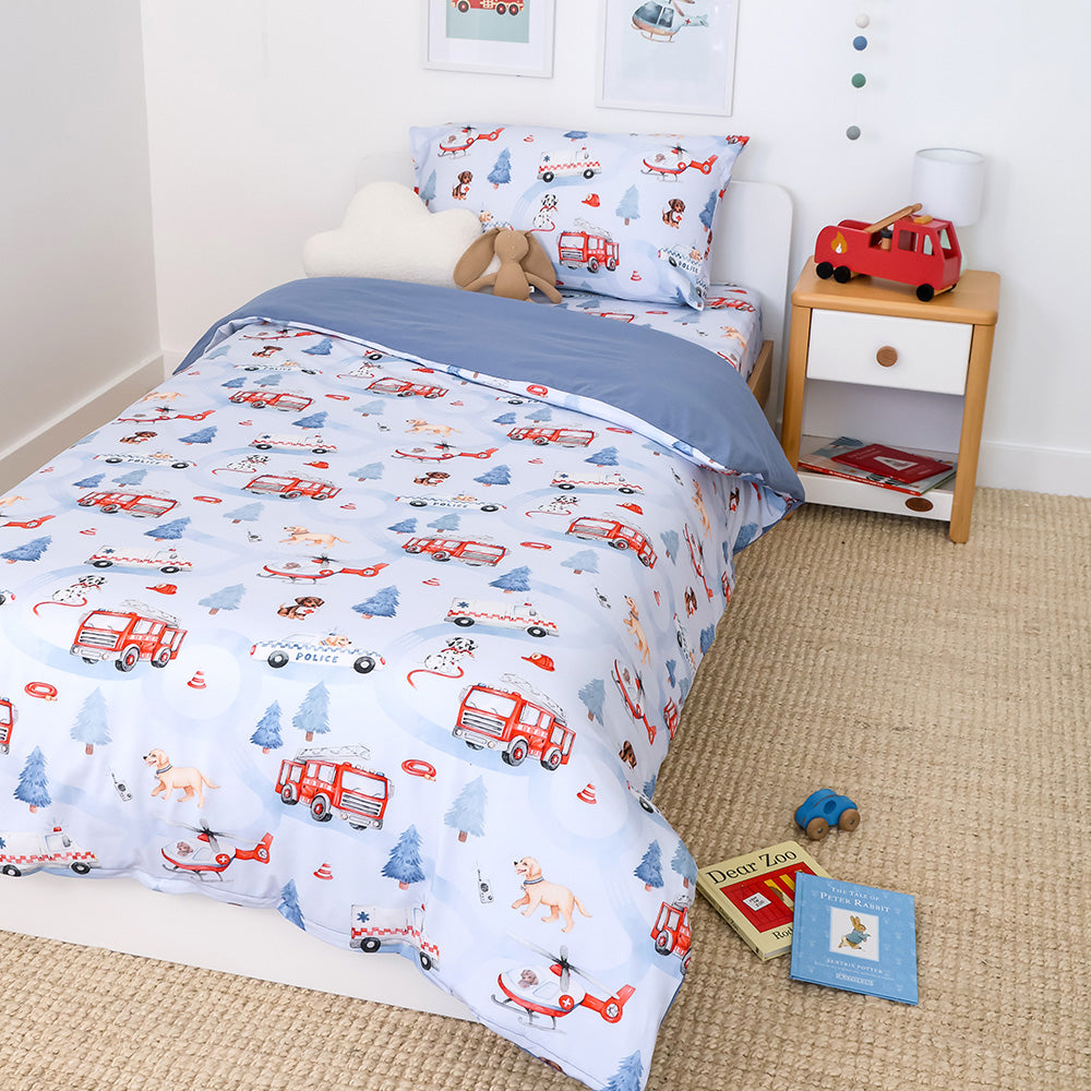 Bundle - To The Rescue King Single Bedding - 1 x Sheet + 1 x Quilt Cover + 1 x Pillowcase - View 3