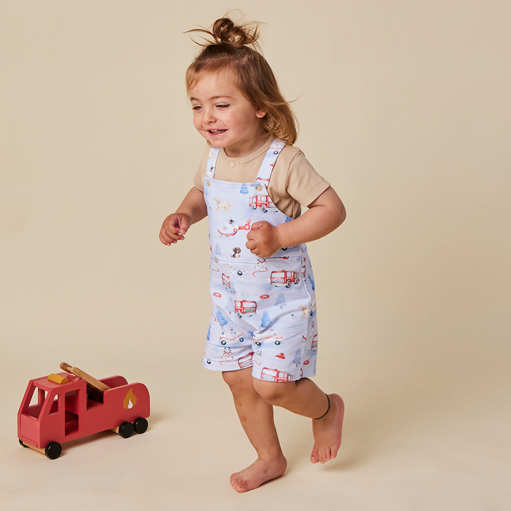 To The Rescue Organic Snuggle Overall Shorts - View 4