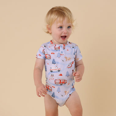 To The Rescue Short Sleeve Organic Bodysuit | Snuggle Hunny