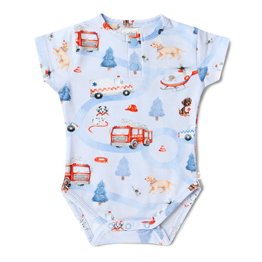 To The Rescue Short Sleeve Organic Bodysuit | Snuggle Hunny