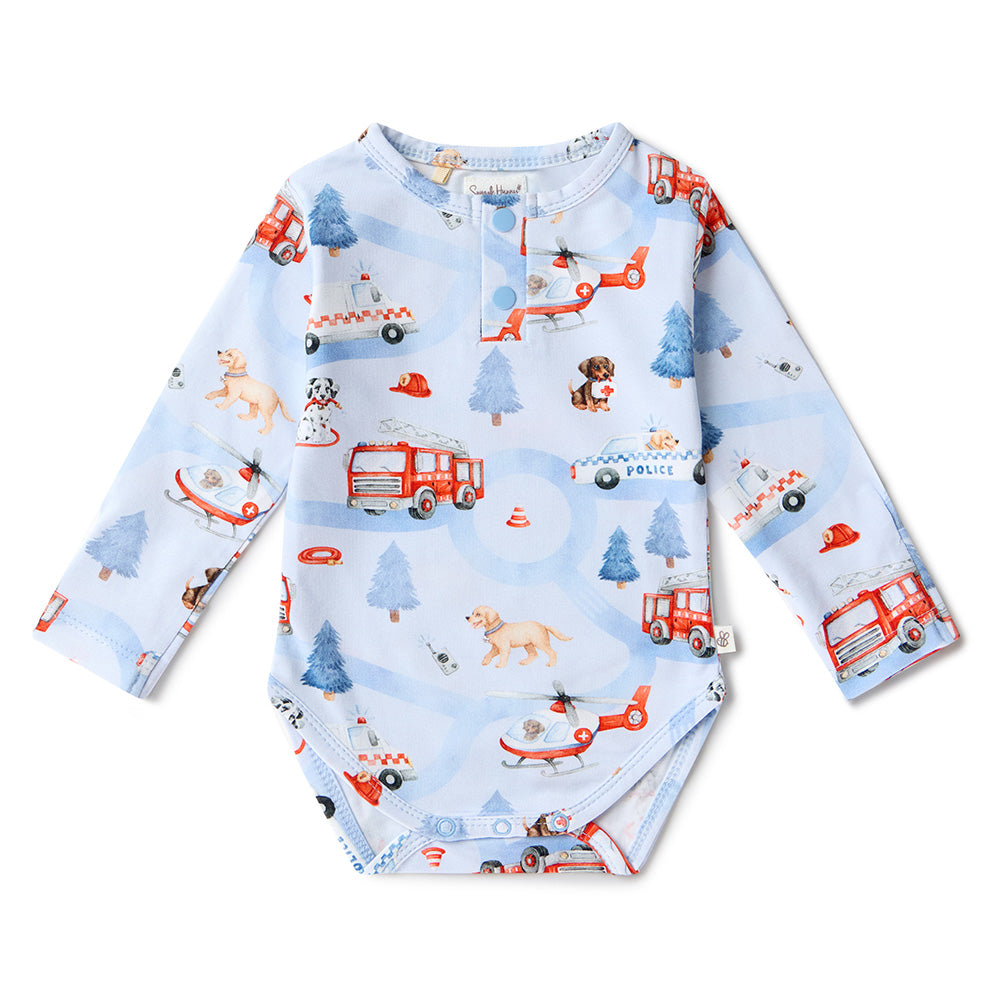 To The Rescue Long Sleeve Organic Bodysuit - View 2