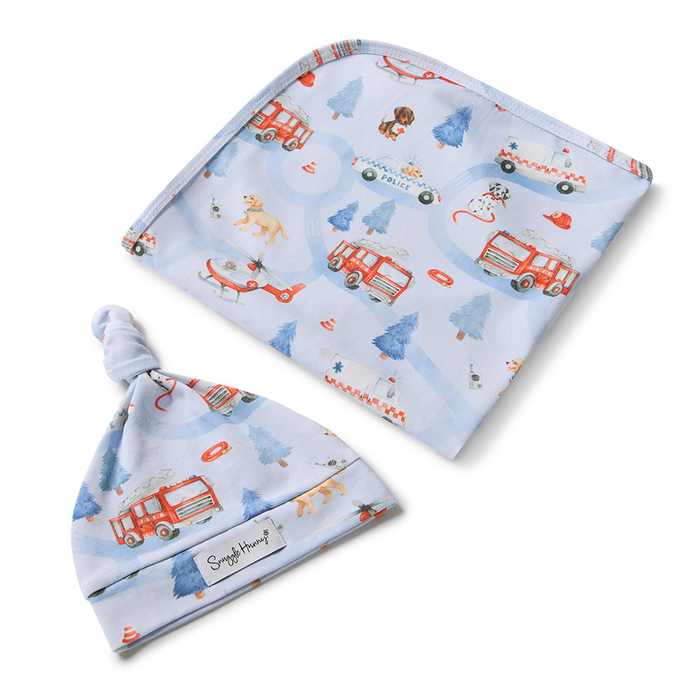 To The Rescue Organic Jersey Wrap & Beanie Set - View 2