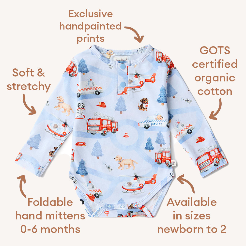 To The Rescue Long Sleeve Organic Bodysuit - View 7