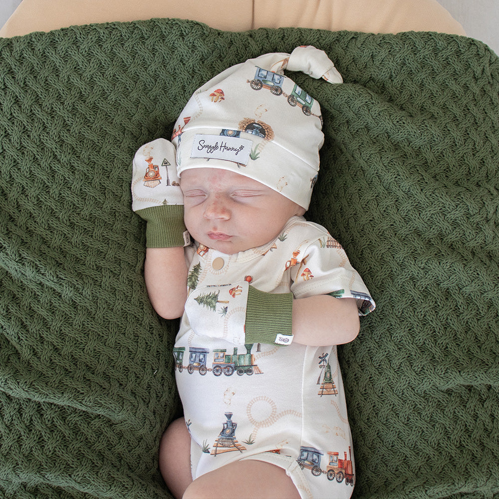 Trains Organic Cotton Mittens - View 4
