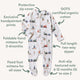 Trains Organic Snuggle Sleepsuit Zip Footie - Thumbnail 4