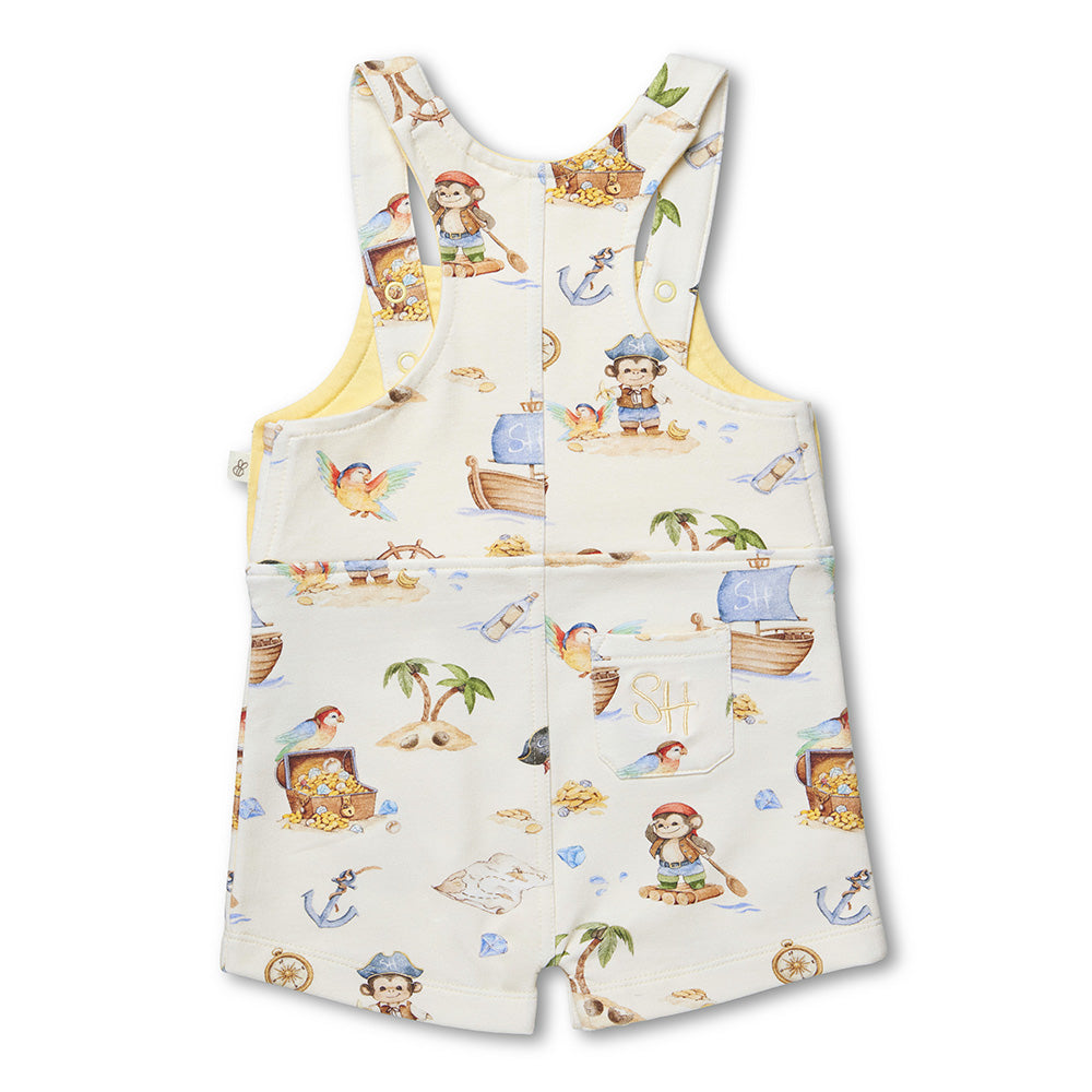 Treasure Island Organic Snuggle Overall Shorts - View 7