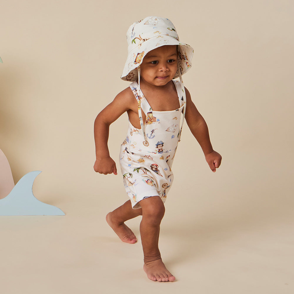 Treasure Island Organic Snuggle Overall Shorts - View 12