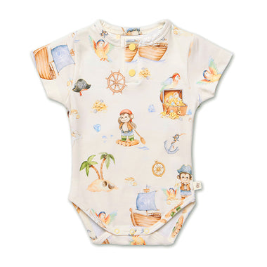 Treasure Island Short Sleeve Organic Bodysuit | Snuggle Hunny