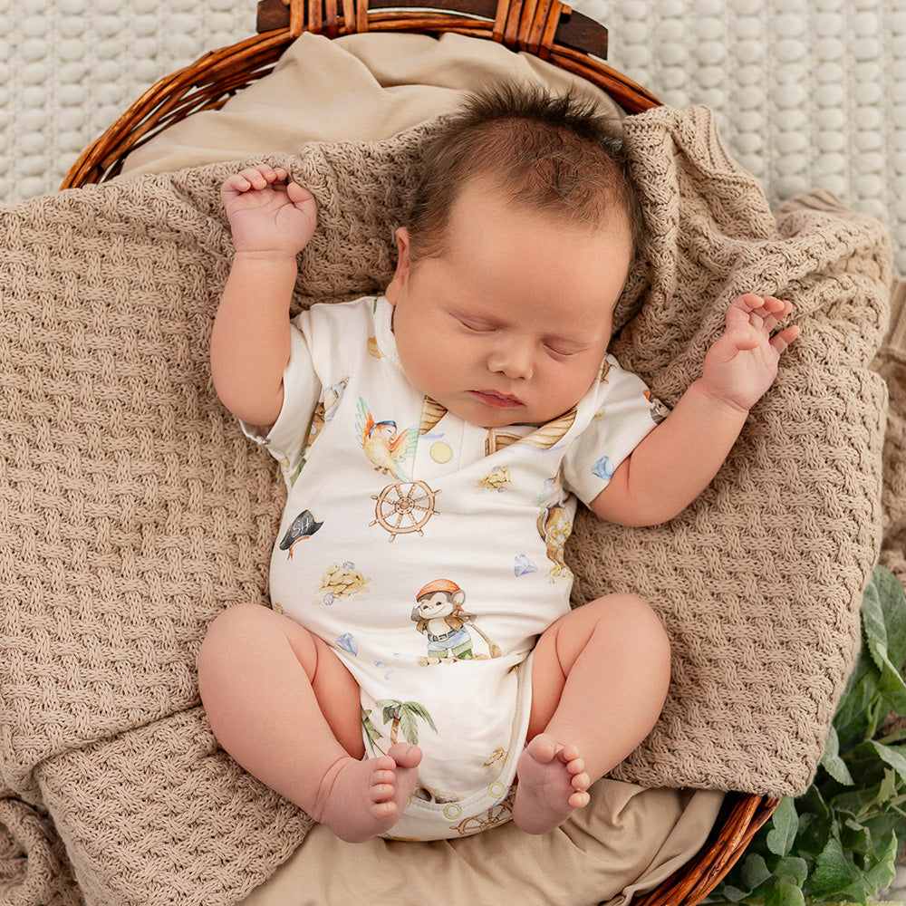 Treasure Island Short Sleeve Organic Bodysuit - View 12