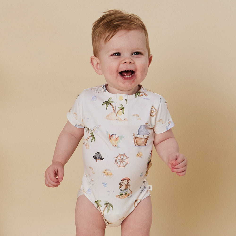 Treasure Island Short Sleeve Organic Bodysuit - View 9