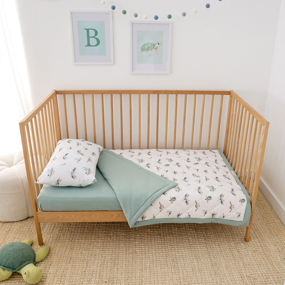 Turtle Organic Cotton Cot Comforter - View 3