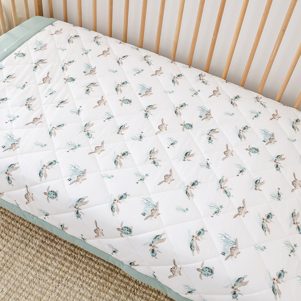 Turtle Organic Cotton Cot Comforter - View 6