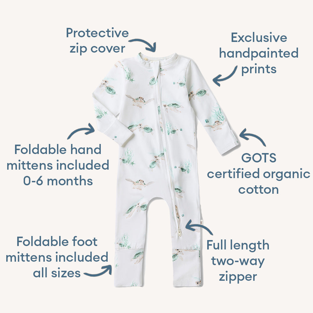 Turtle Organic Snugglesuit Convertible Romper - View 4