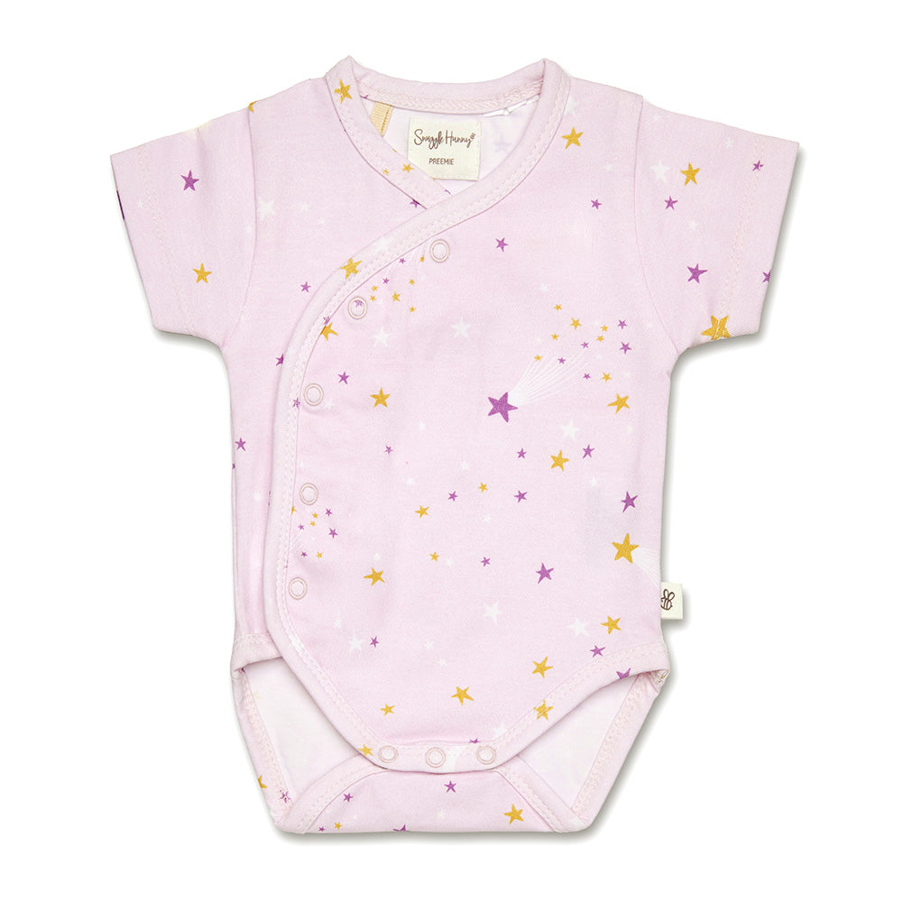 Twinkle Short Sleeve Organic Kimono Bodysuit - View 2