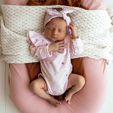 Twinkle Long Sleeve Organic Bodysuit with Frill | Snuggle Hunny