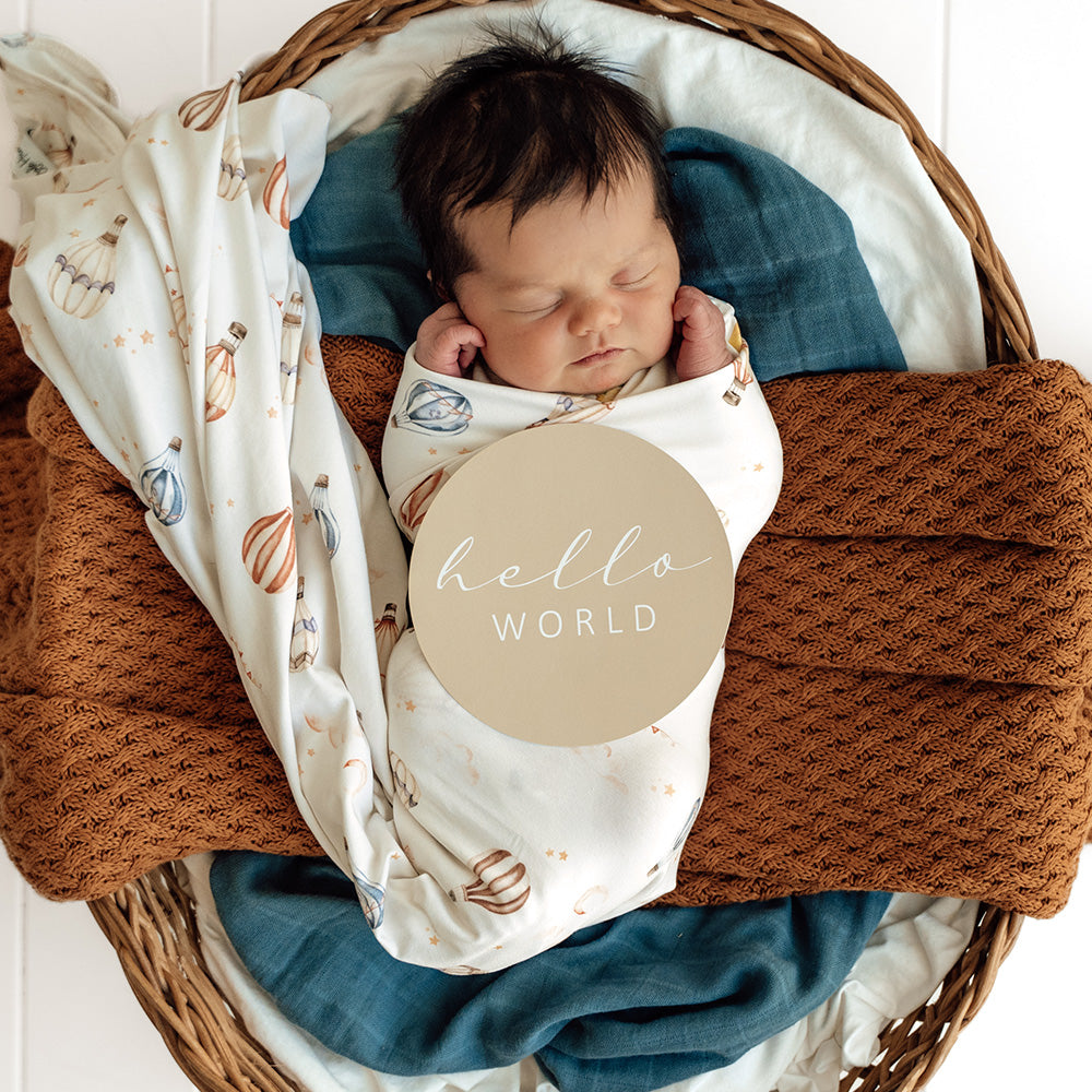 Up & Away Organic Jersey Wrap & Beanie Set - View 4