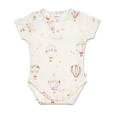 Up & Away Short Sleeve Organic Bodysuit | Snuggle Hunny