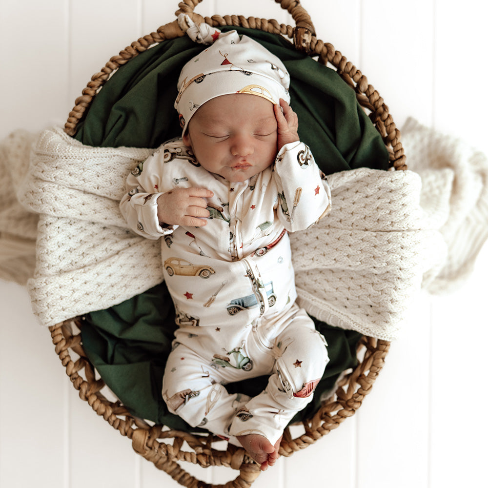 Vintage Cars Organic Snugglesuit Convertible Romper - View 1