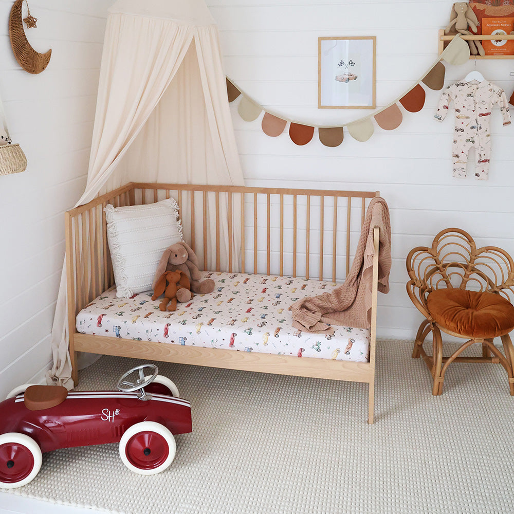 Vintage Cars Organic Fitted Cot Sheet - View 3