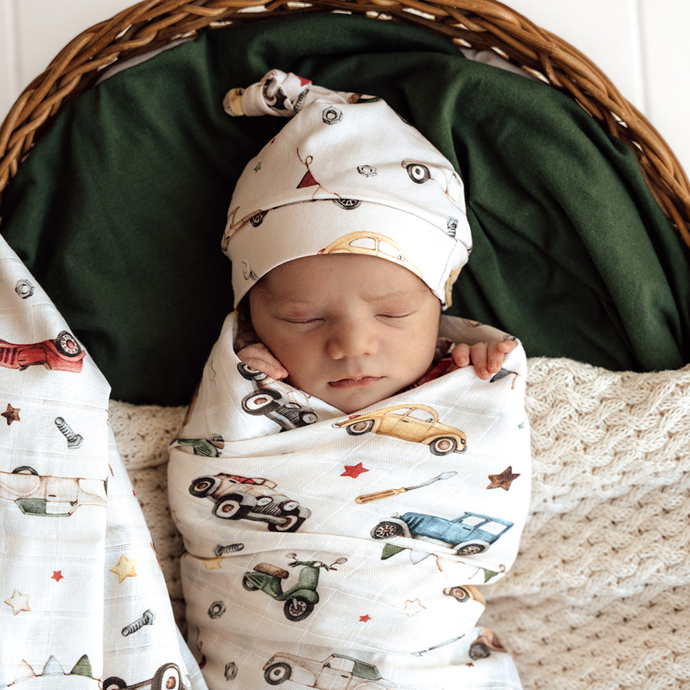 Vintage Cars Organic Muslin Wrap - View 4