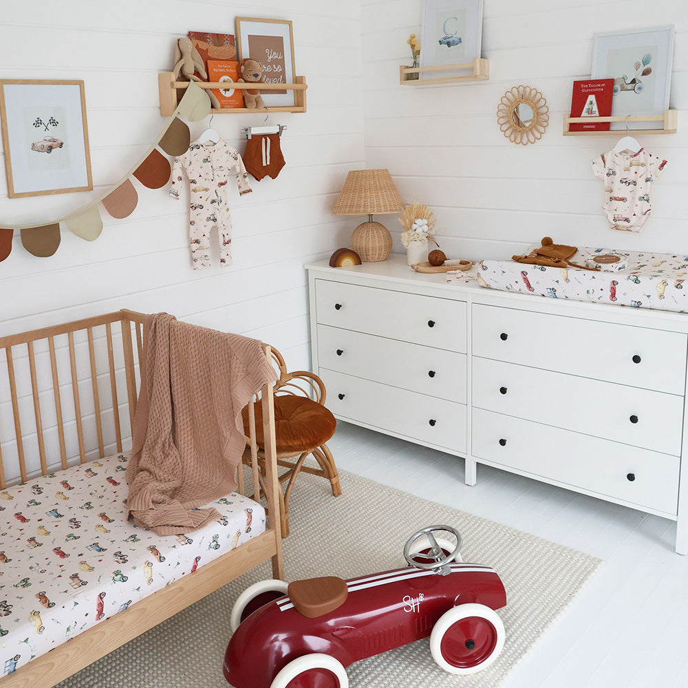 Vintage Cars Organic Fitted Cot Sheet - View 4