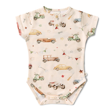 Vintage Cars Short Sleeve Organic Bodysuit | Snuggle Hunny