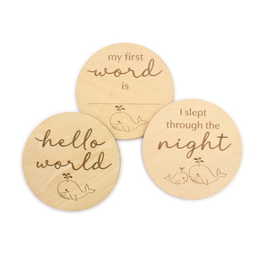 Whale Wooden Milestone Cards | Snuggle Hunny