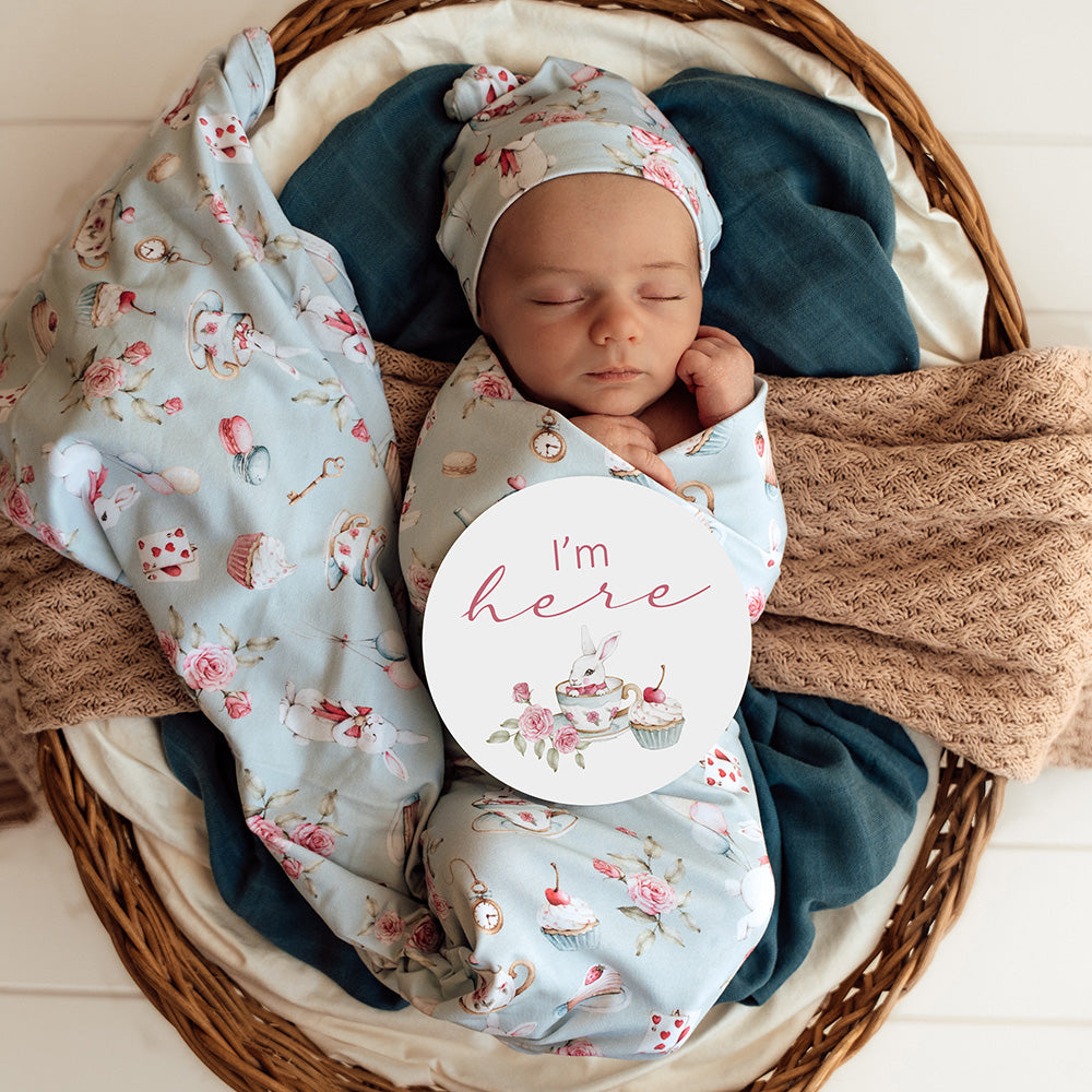 White Rabbit Organic Jersey Wrap & Beanie Set - View 4