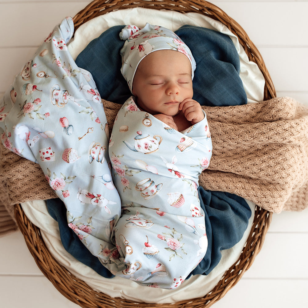 White Rabbit Organic Jersey Wrap & Beanie Set - View 6