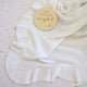 White Ruffle Knit Organic Baby Blanket - Thumbnail 3