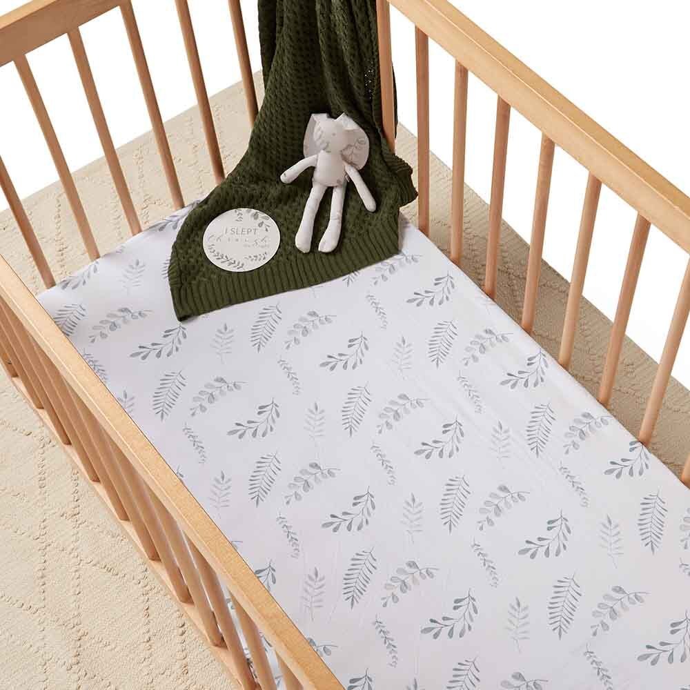 Wild Fern Organic Fitted Cot Sheet - View 1