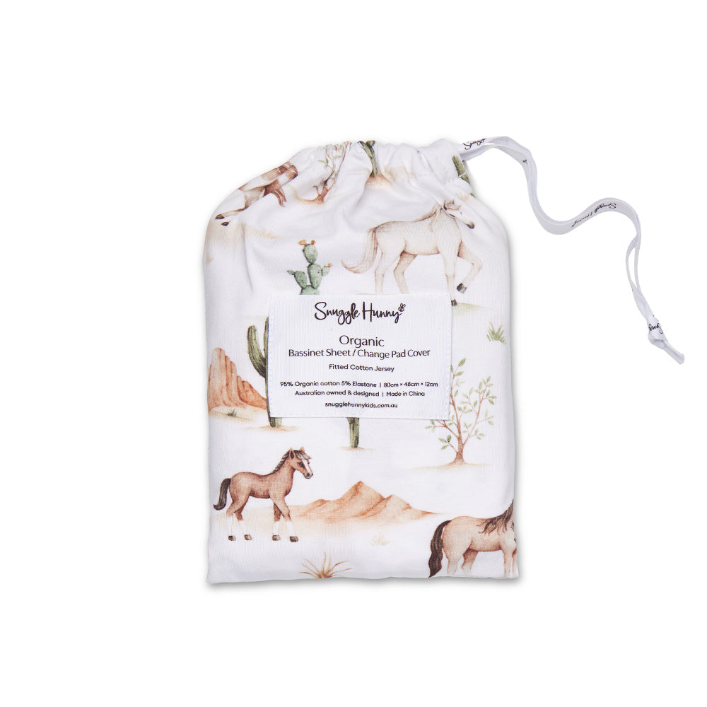 Wild Horses Organic Bassinet Sheet / Change Pad Cover - View 11
