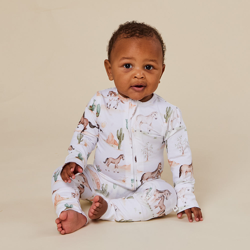 Wild Horses Organic Snugglesuit Convertible Romper - View 7