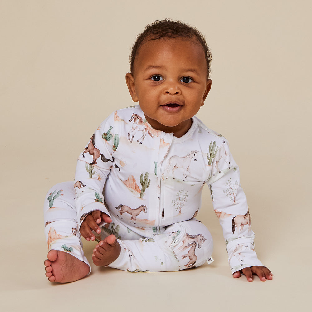 Wild Horses Organic Snugglesuit Convertible Romper - View 3